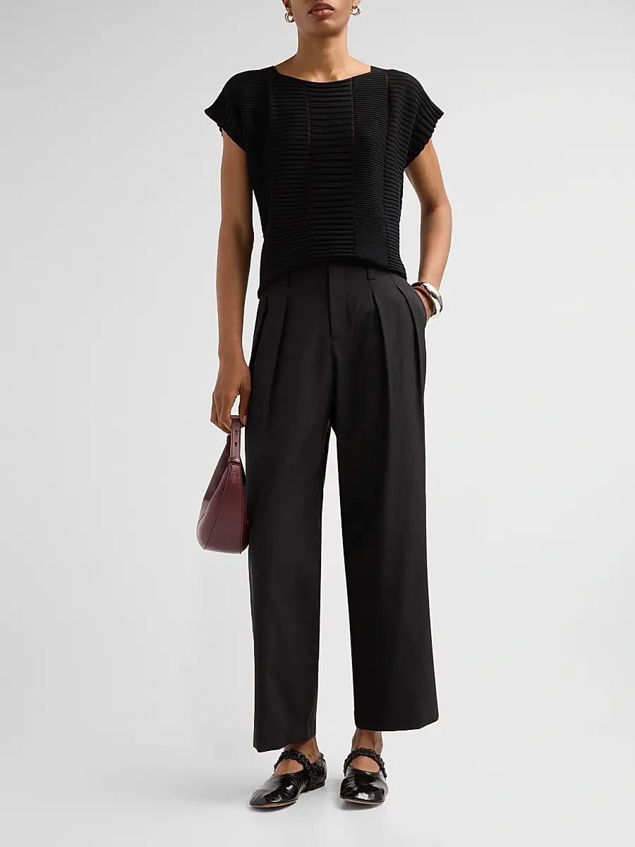 Issey Miyake Women's Column Knit Short-Sleeve Top | Thumbnail 2