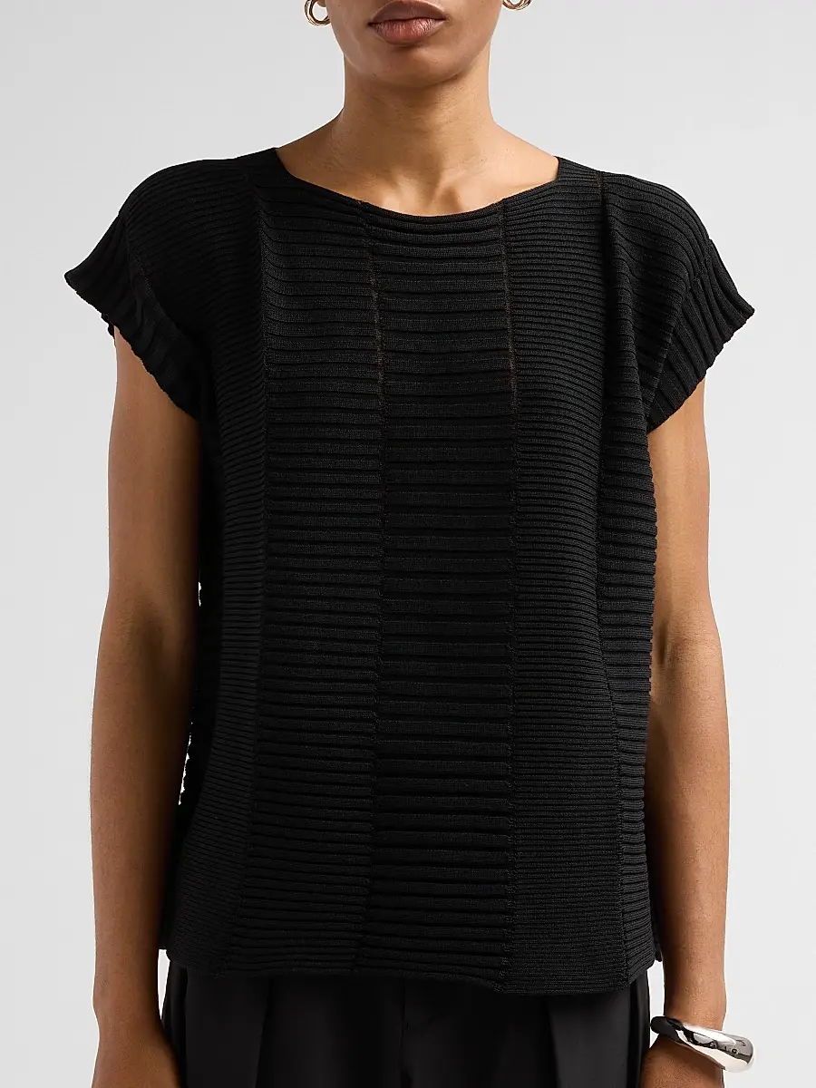 Issey Miyake Women's Column Knit Short-Sleeve Top | Thumbnail 5