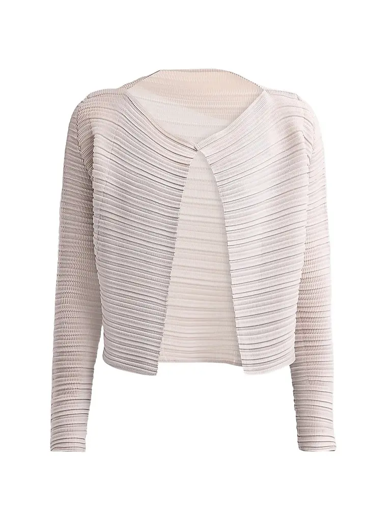 Issey Miyake Women's Jiggly Pleats Cardigan - Light Gray | Image 1 Issey Miyake Women's Jiggly Pleats Cardigan - Light Gray | Image 1