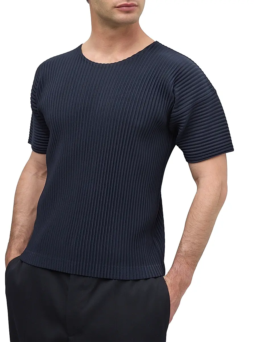 Homme Plissé Issey Miyake Men Basics Pleated Crewneck T-Shirt | Thumbnail 4 Homme Plissé Issey Miyake Men Basics Pleated Crewneck T-Shirt | Thumbnail 4