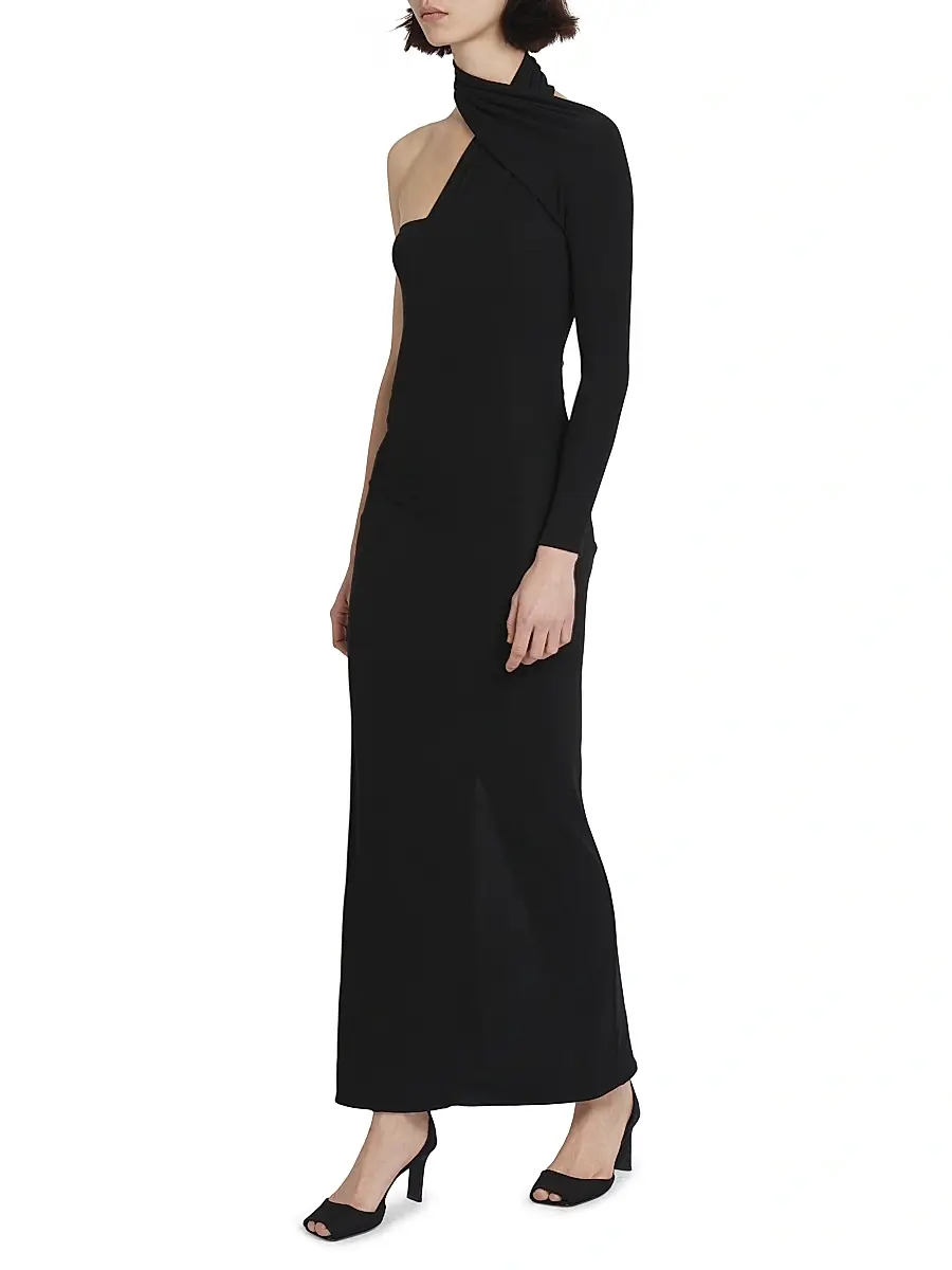 Courrèges Women's One-Shoulder Crepe Jersey Gown | Thumbnail 2 Courrèges Women's One-Shoulder Crepe Jersey Gown | Thumbnail 2