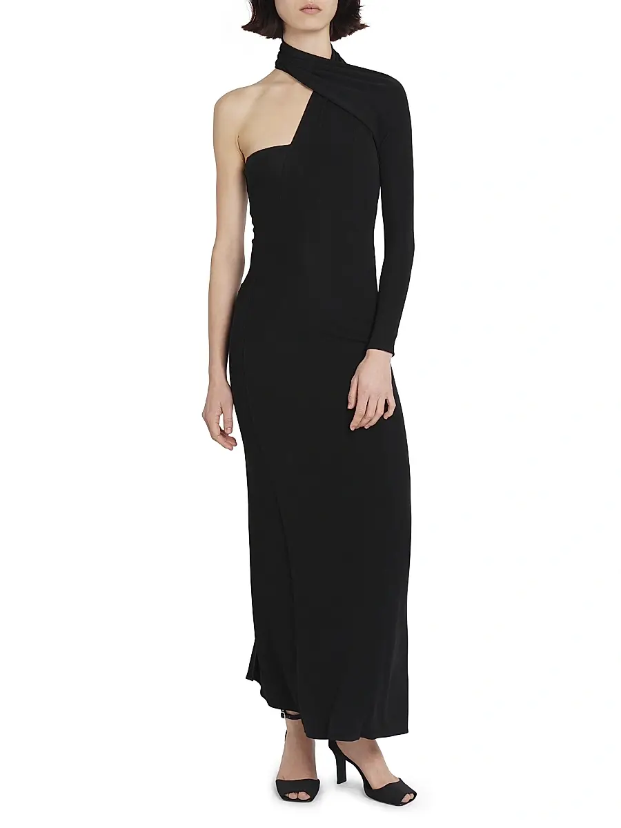 Courrèges Women's One-Shoulder Crepe Jersey Gown | Thumbnail 3 Courrèges Women's One-Shoulder Crepe Jersey Gown | Thumbnail 3