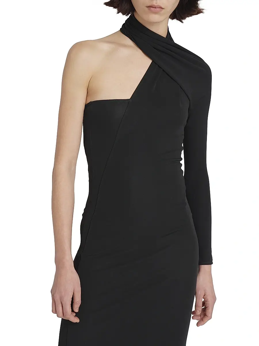 Courrèges Women's One-Shoulder Crepe Jersey Gown | Thumbnail 6 Courrèges Women's One-Shoulder Crepe Jersey Gown | Thumbnail 6