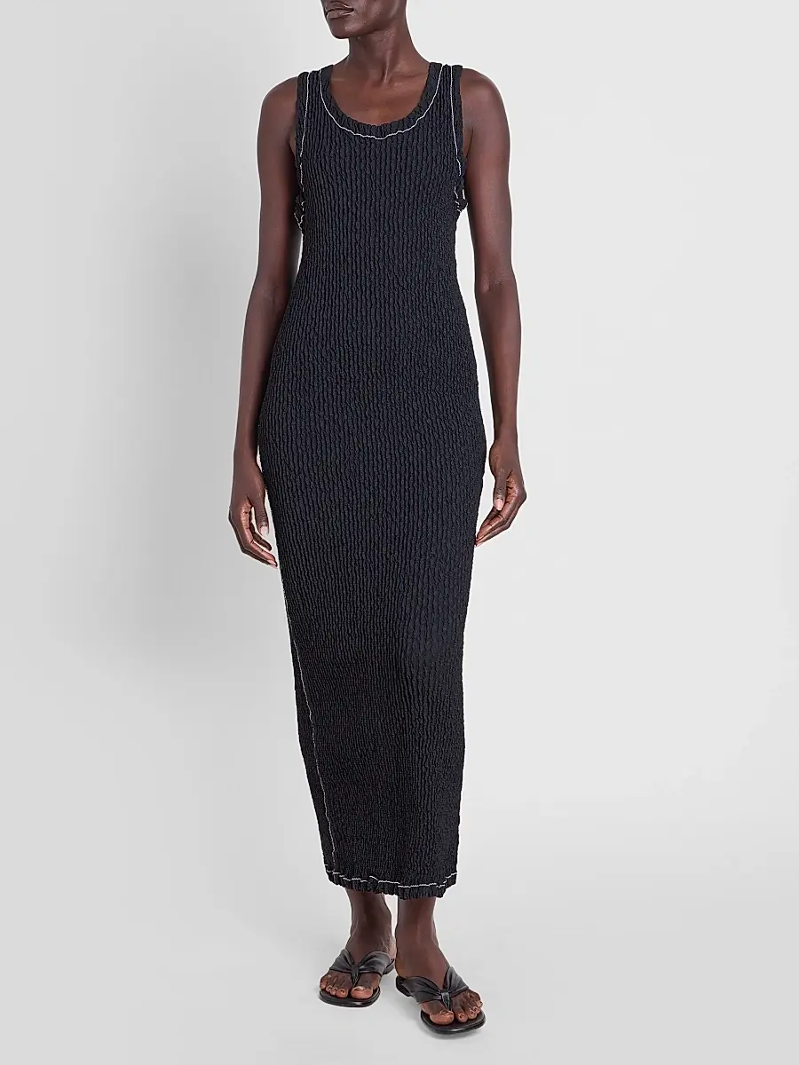 Issey Miyake Women's Wavelet Ensemble Textured Sheath Maxi Dress | Thumbnail 2 Issey Miyake Women's Wavelet Ensemble Textured Sheath Maxi Dress | Thumbnail 2