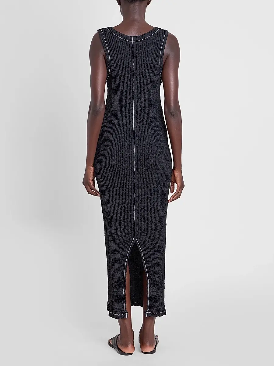 Issey Miyake Women's Wavelet Ensemble Textured Sheath Maxi Dress | Thumbnail 3 Issey Miyake Women's Wavelet Ensemble Textured Sheath Maxi Dress | Thumbnail 3