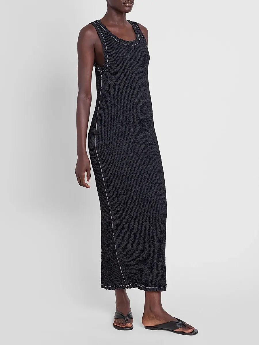 Issey Miyake Women's Wavelet Ensemble Textured Sheath Maxi Dress | Thumbnail 4 Issey Miyake Women's Wavelet Ensemble Textured Sheath Maxi Dress | Thumbnail 4