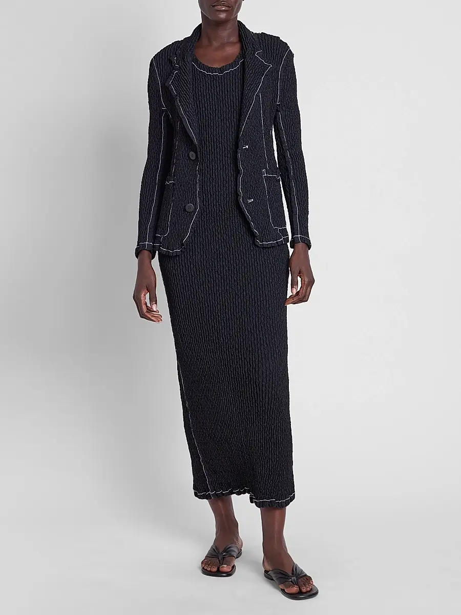 Issey Miyake Women's Wavelet Ensemble Textured Notch Lapel Jacket | Thumbnail 2 Issey Miyake Women's Wavelet Ensemble Textured Notch Lapel Jacket | Thumbnail 2