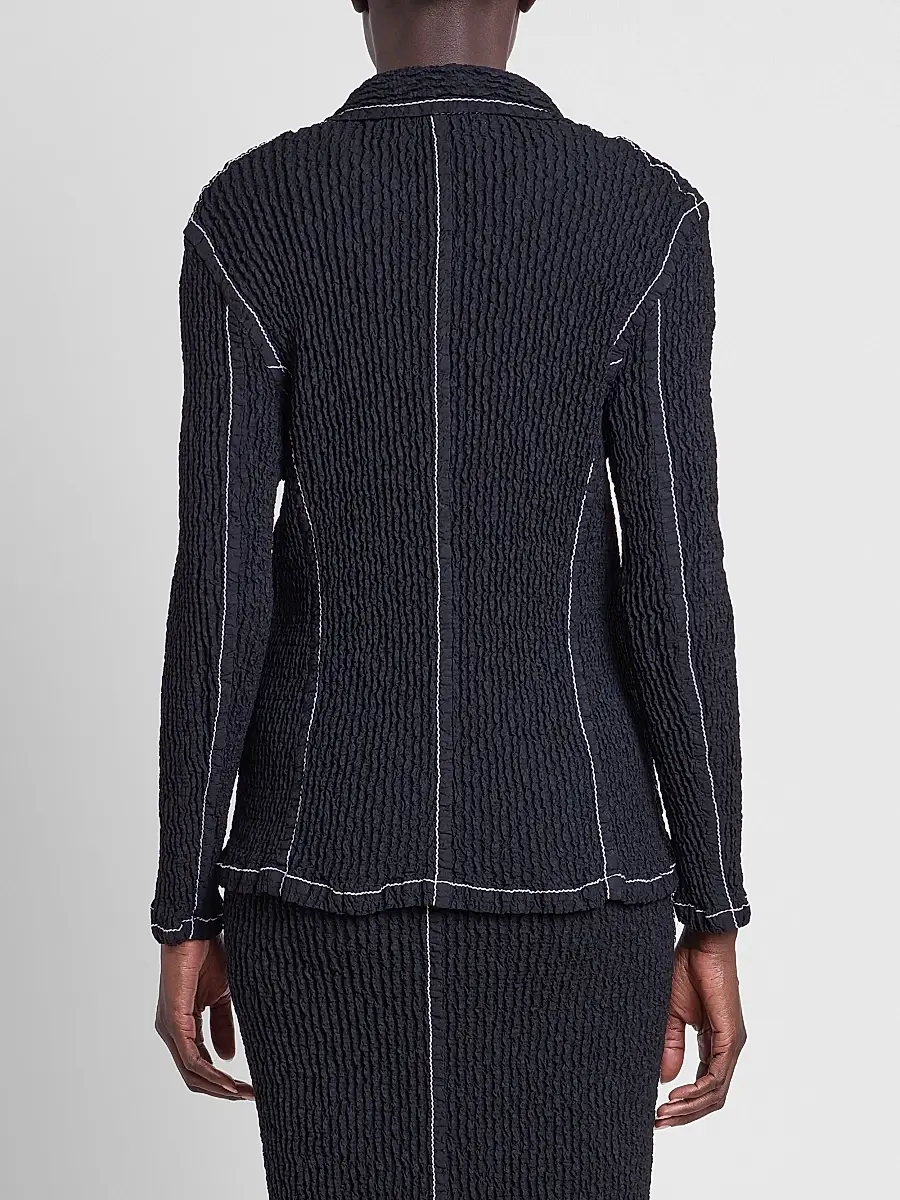 Issey Miyake Women's Wavelet Ensemble Textured Notch Lapel Jacket | Thumbnail 3 Issey Miyake Women's Wavelet Ensemble Textured Notch Lapel Jacket | Thumbnail 3