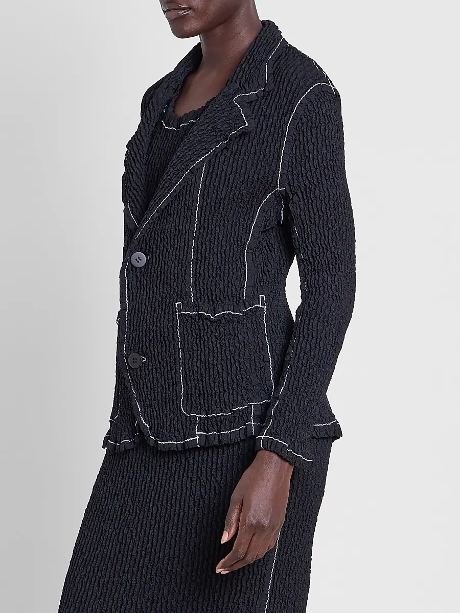 Issey Miyake Women's Wavelet Ensemble Textured Notch Lapel Jacket | Thumbnail 4 Issey Miyake Women's Wavelet Ensemble Textured Notch Lapel Jacket | Thumbnail 4