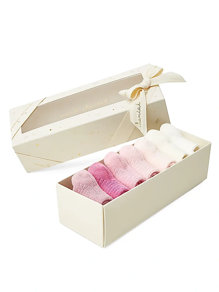 Marie-Chantal Baby Girl's 7-Pack Signature Bijou Socks - Pink 6 Months | Image 1 Marie-Chantal Baby Girl's 7-Pack Signature Bijou Socks - Pink 6 Months | Image 1