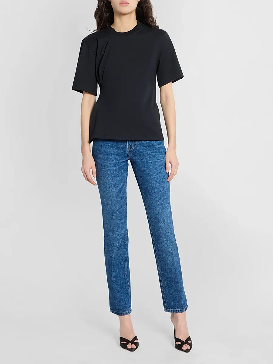 Victoria Beckham Women's Tilly Cotton Crewneck T-Shirt | Thumbnail 2