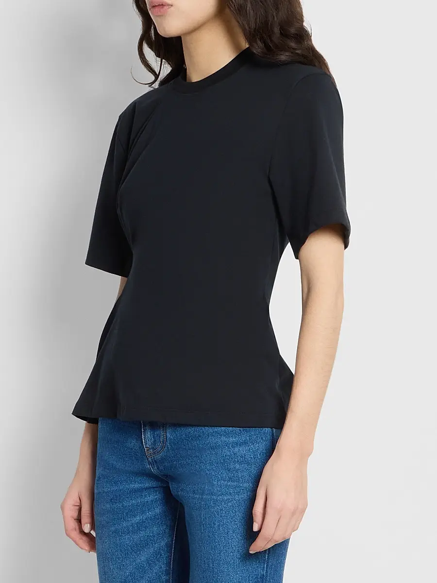Victoria Beckham Women's Tilly Cotton Crewneck T-Shirt | Thumbnail 4
