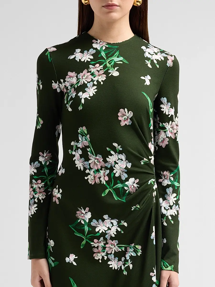 Erdem Women's Floral Ponte Long-Sleeve Midi Dress | Thumbnail 5 Erdem Women's Floral Ponte Long-Sleeve Midi Dress | Thumbnail 5