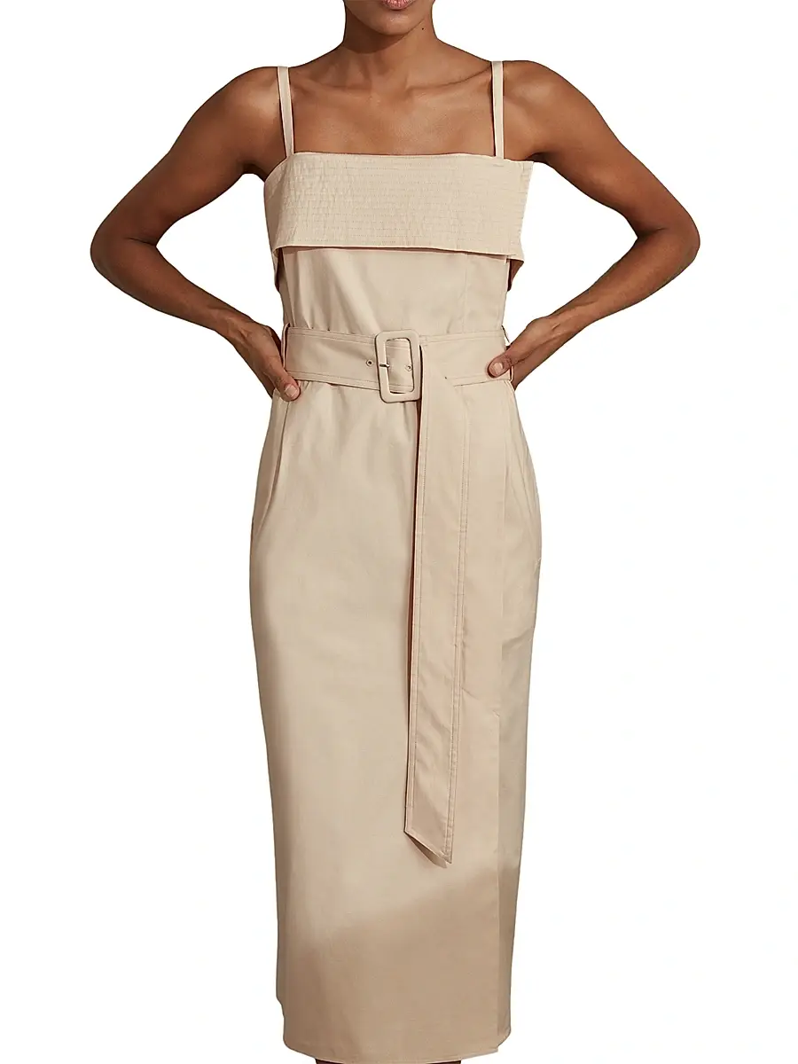 Reiss Women's Dhalia Twill Wrap Midi-Dress | Thumbnail 2