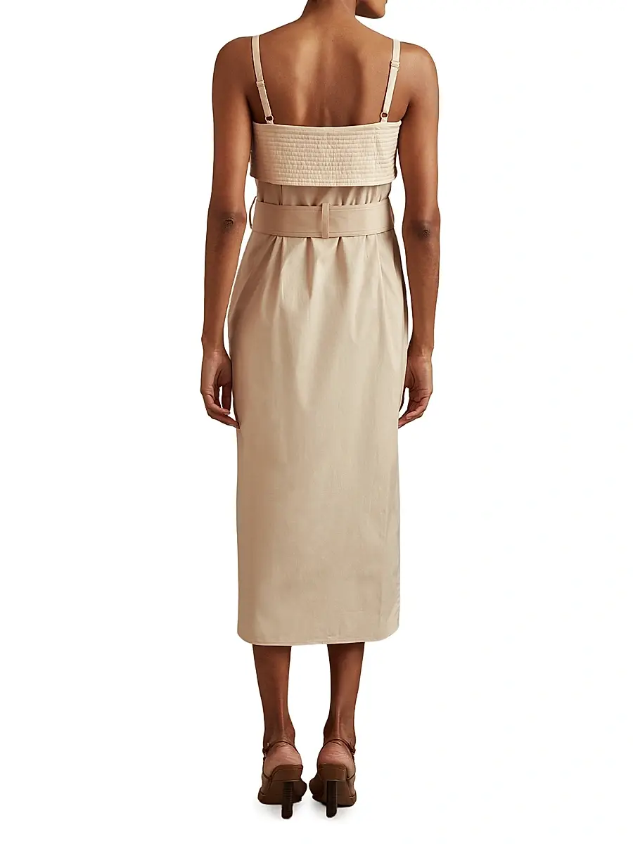 Reiss Women's Dhalia Twill Wrap Midi-Dress | Thumbnail 4
