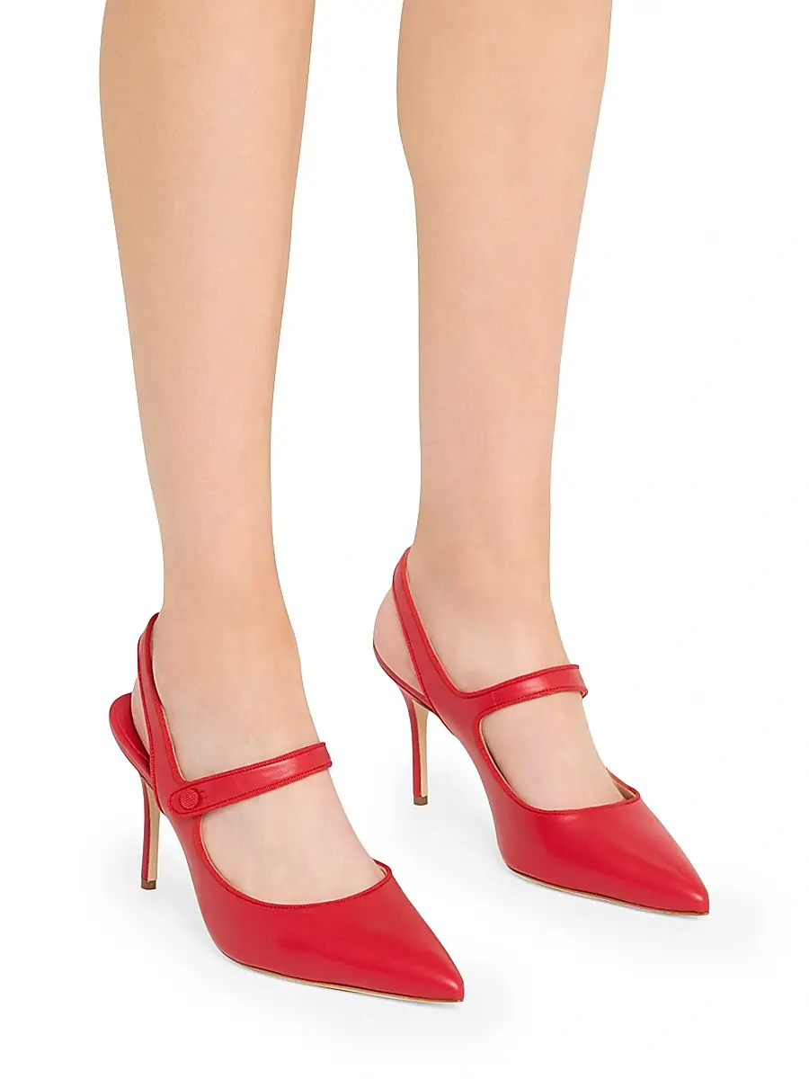 Manolo Blahnik Women's Camparisli 90MM Leather Mary Jane Pumps | Thumbnail 2 Manolo Blahnik Women's Camparisli 90MM Leather Mary Jane Pumps | Thumbnail 2
