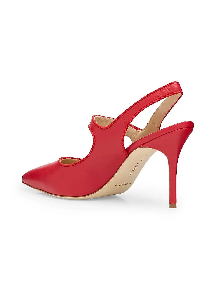 Manolo Blahnik Women's Camparisli 90MM Leather Mary Jane Pumps | Thumbnail 3 Manolo Blahnik Women's Camparisli 90MM Leather Mary Jane Pumps | Thumbnail 3