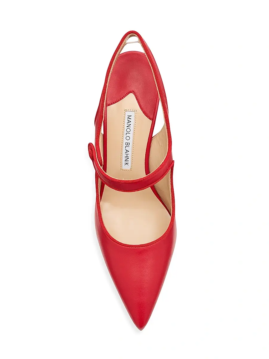 Manolo Blahnik Women's Camparisli 90MM Leather Mary Jane Pumps | Thumbnail 4 Manolo Blahnik Women's Camparisli 90MM Leather Mary Jane Pumps | Thumbnail 4