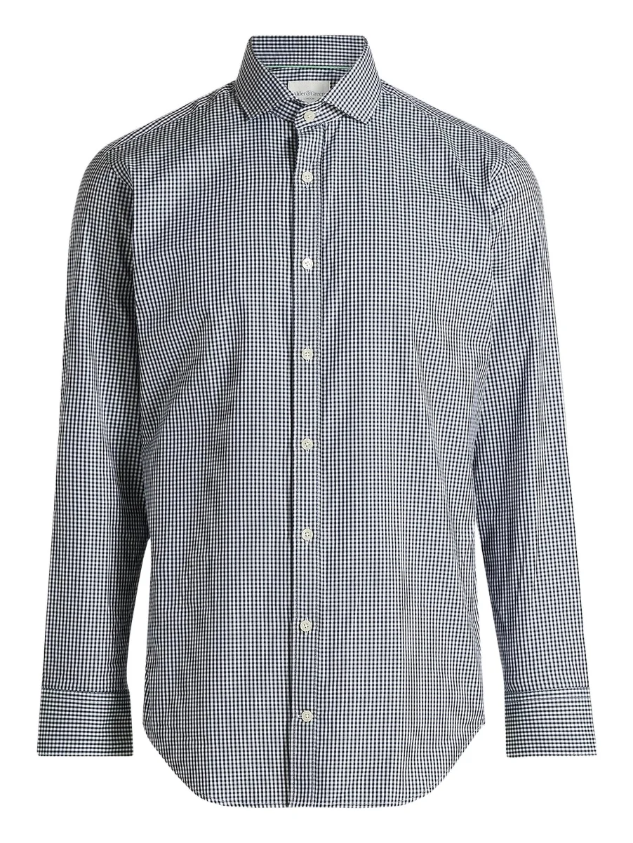 Alder & Green Men's Slim-Fit Gingham Cotton Shirt