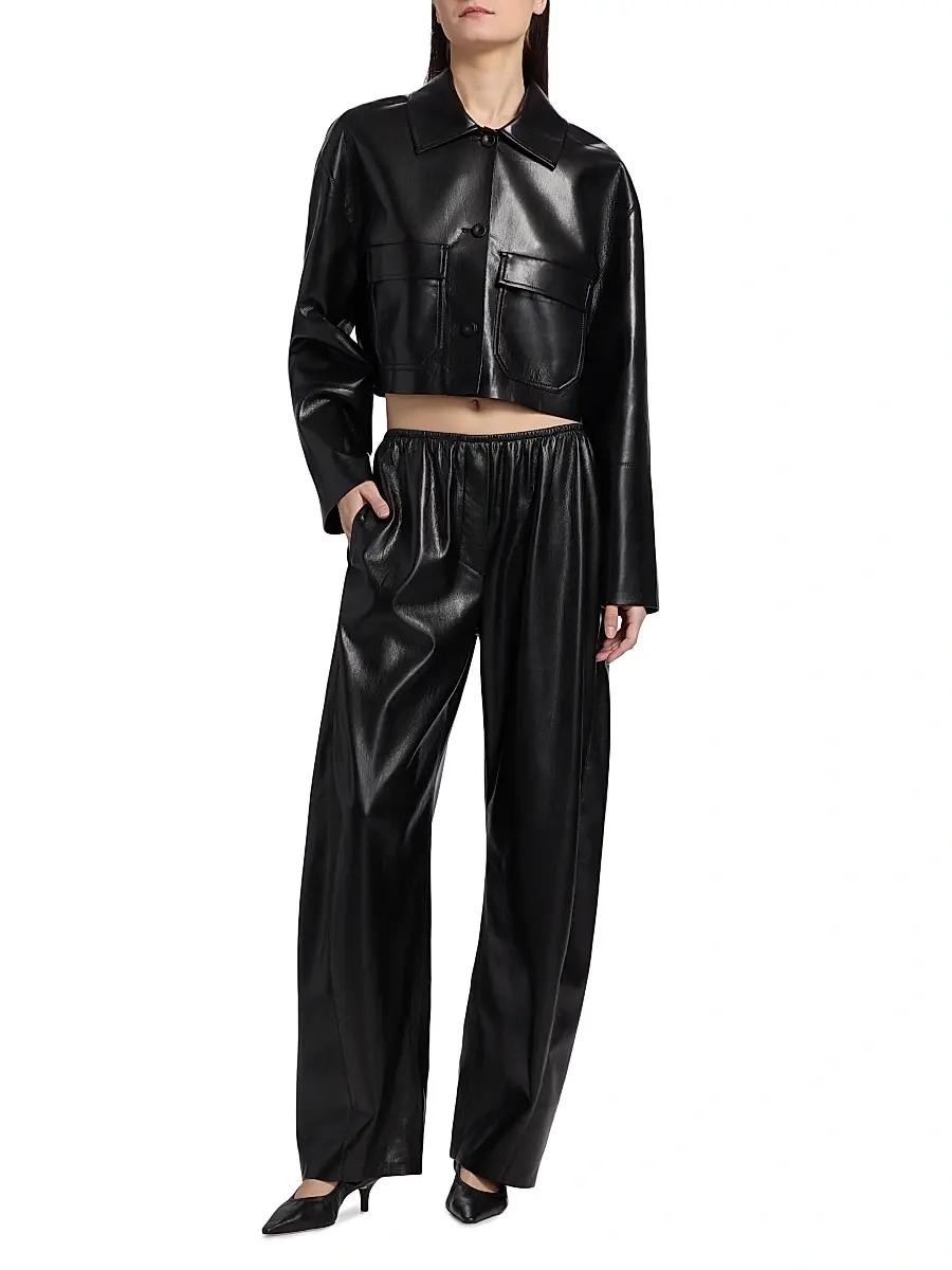 Nanushka Women's Reflections Zoela Faux-Leather Barrel-Leg Pants | Thumbnail 2 Nanushka Women's Reflections Zoela Faux-Leather Barrel-Leg Pants | Thumbnail 2