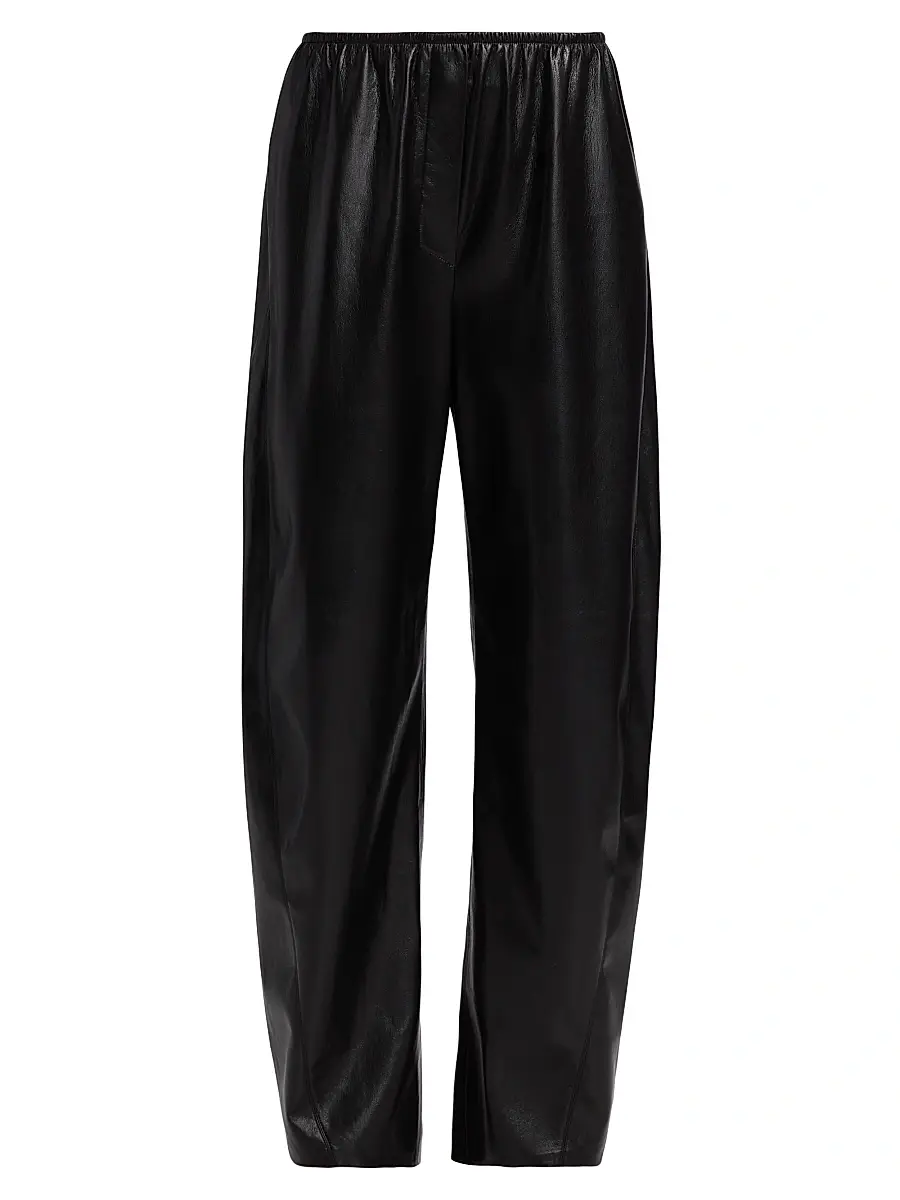 Nanushka Women's Reflections Zoela Faux-Leather Barrel-Leg Pants