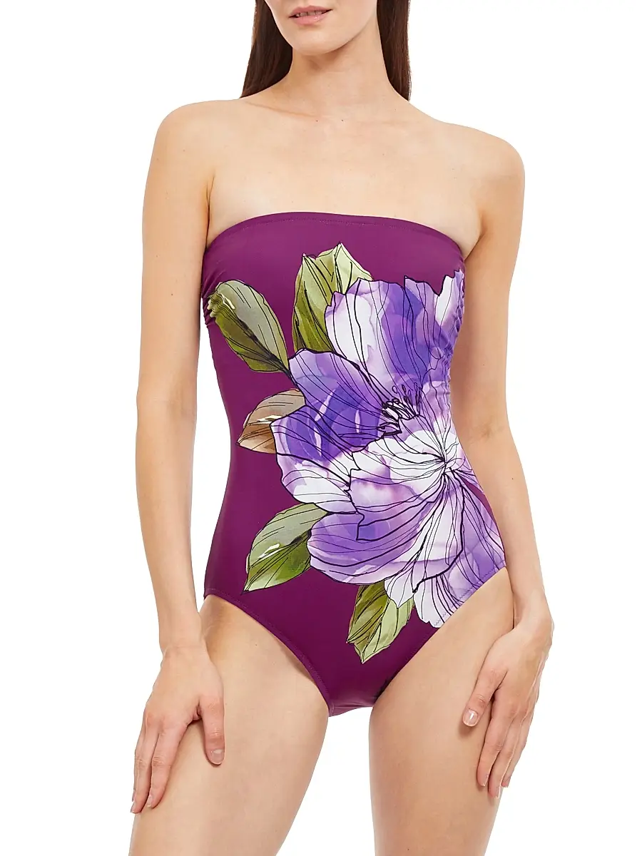 Gottex Swimwear Women's Wild Flower Bandeau One-Piece Swimsuit | Thumbnail 2 Gottex Swimwear Women's Wild Flower Bandeau One-Piece Swimsuit | Thumbnail 2