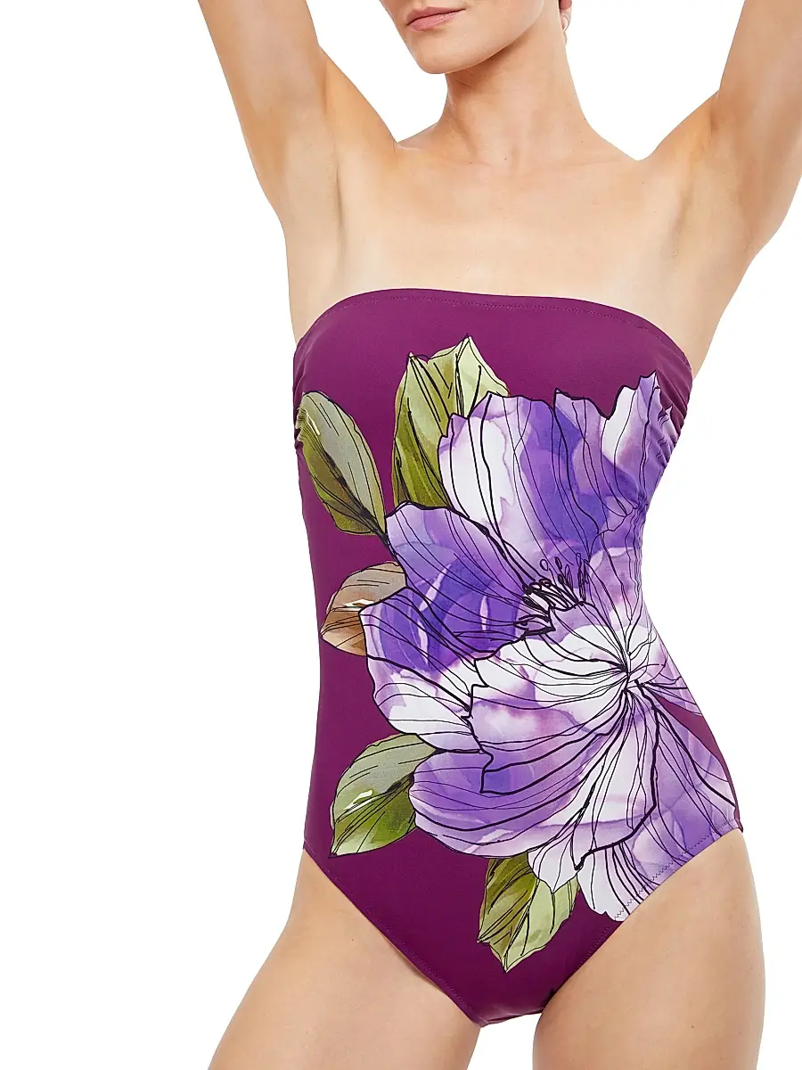 Gottex Swimwear Women's Wild Flower Bandeau One-Piece Swimsuit | Thumbnail 5 Gottex Swimwear Women's Wild Flower Bandeau One-Piece Swimsuit | Thumbnail 5