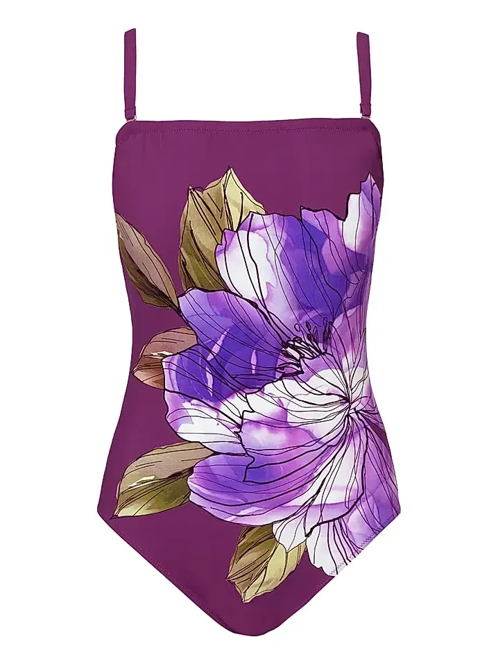Gottex Swimwear Women's Wild Flower Bandeau One-Piece Swimsuit