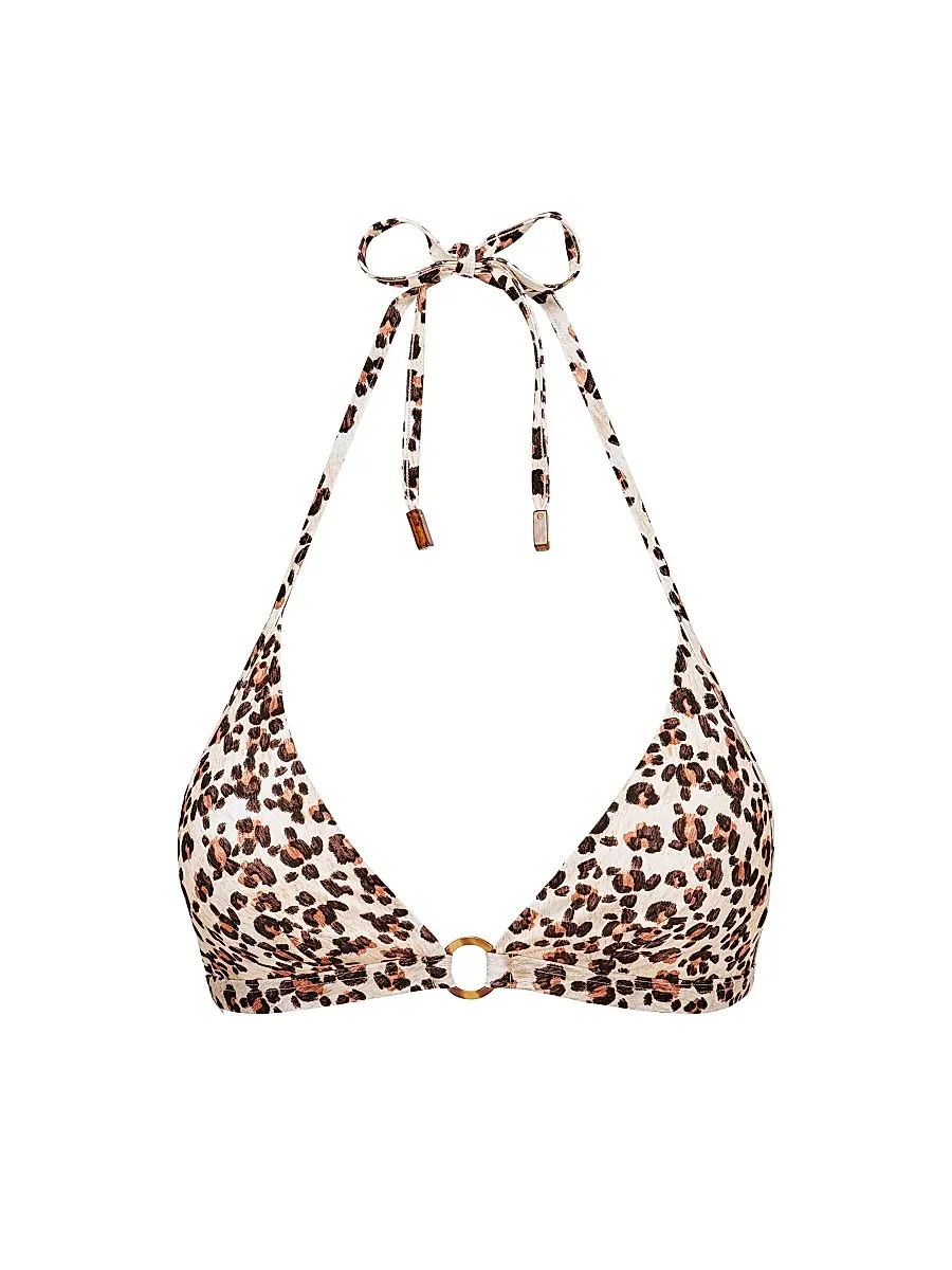 Vilebrequin Women's Turtles Leopard String Bikini Top - Paille | Image 1 Vilebrequin Women's Turtles Leopard String Bikini Top - Paille | Image 1