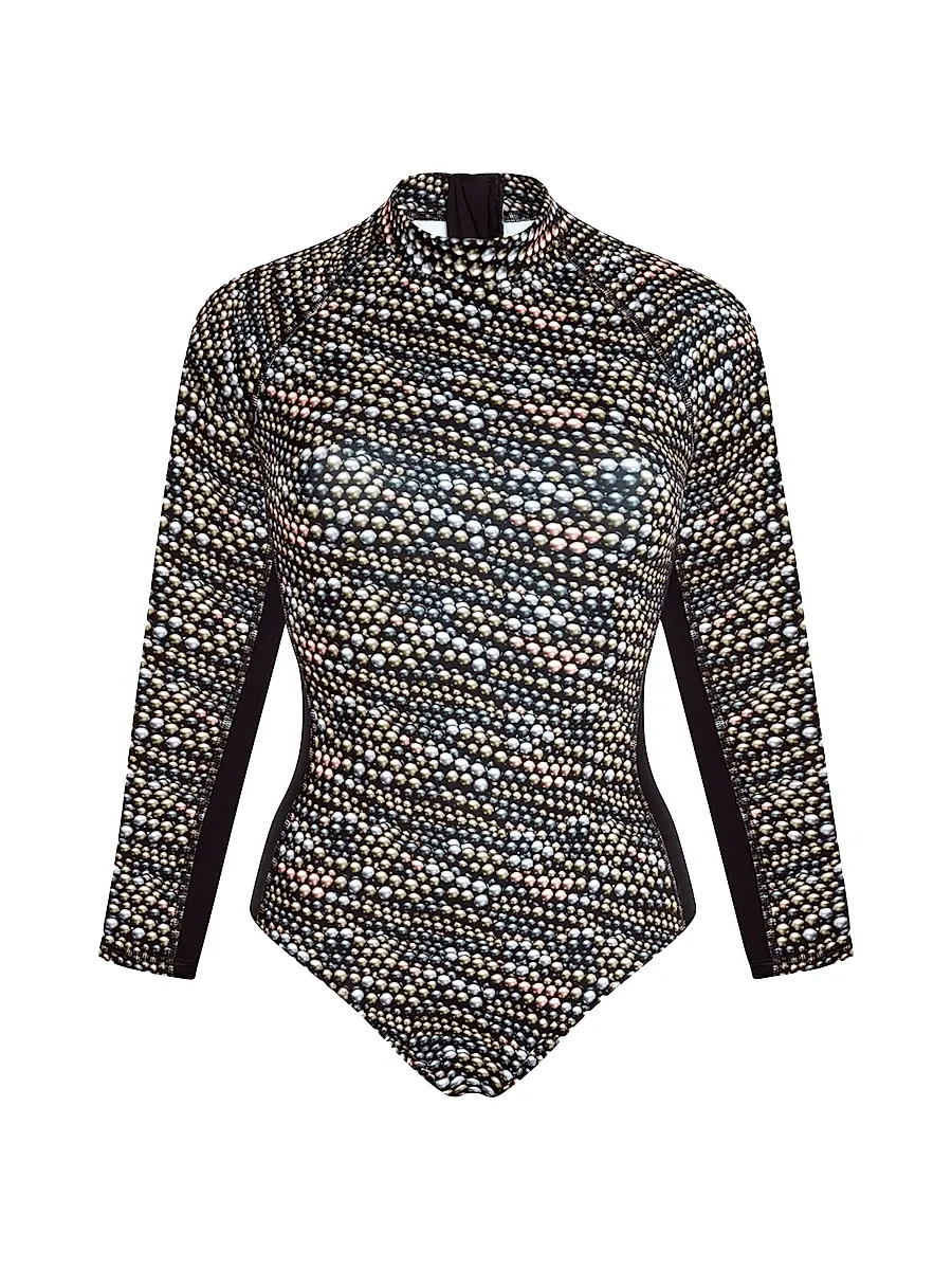 Vilebrequin Women's Pearl Long-Sleeve Rashguard - Black Noir | Image 1 Vilebrequin Women's Pearl Long-Sleeve Rashguard - Black Noir | Image 1