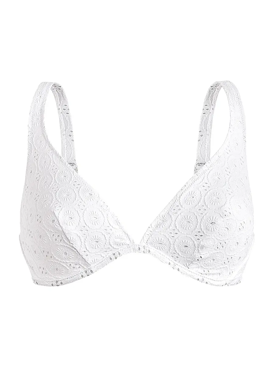 Vilebrequin Women's Broderie Anglaise Underwire Bikini Top - Blanc White | Image 1 Vilebrequin Women's Broderie Anglaise Underwire Bikini Top - Blanc White | Image 1