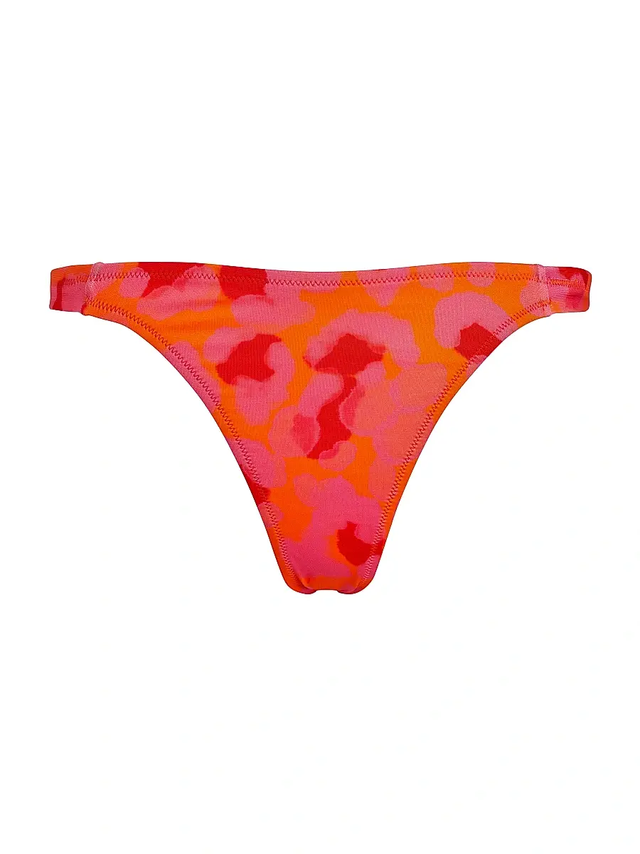 Vilebrequin Women's Vichy Jacquard Bikini Bottom - Coquelicot | Image 1 Vilebrequin Women's Vichy Jacquard Bikini Bottom - Coquelicot | Image 1