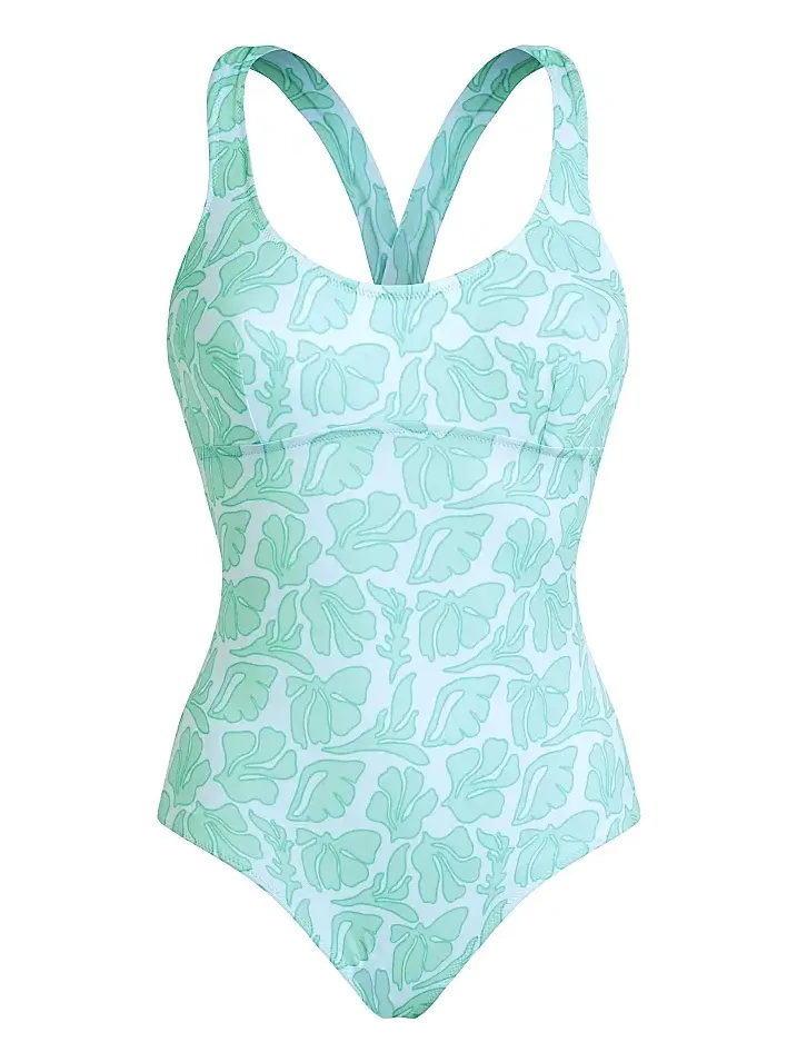 Women's Seashell-Print Jersey One-Piece Swimsuit Women's Seashell-Print Jersey One-Piece Swimsuit