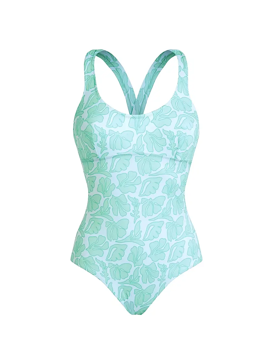 Vilebrequin Women's Seashell-Print Jersey One-Piece Swimsuit - Blanc | Image 1 Vilebrequin Women's Seashell-Print Jersey One-Piece Swimsuit - Blanc | Image 1