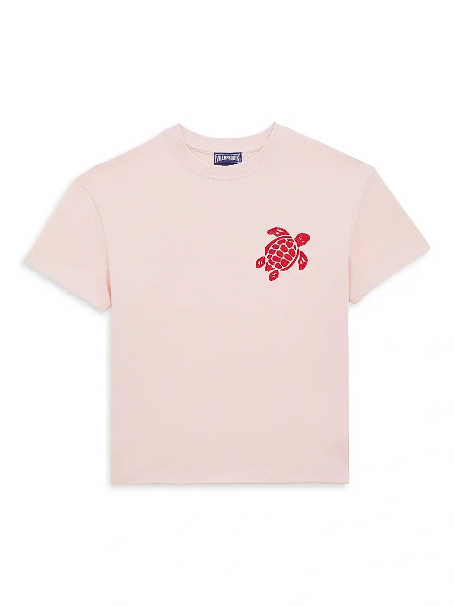 Vilebrequin Little Boy's & Boy's Turtle Chain Embroidered T-Shirt - Peony Red - Size 2 | Image 1 Vilebrequin Little Boy's & Boy's Turtle Chain Embroidered T-Shirt - Peony Red - Size 2 | Image 1