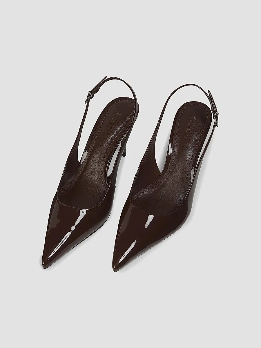 Schutz Women's Paola 90MM Patent Leather Slingback Pumps | Thumbnail 4