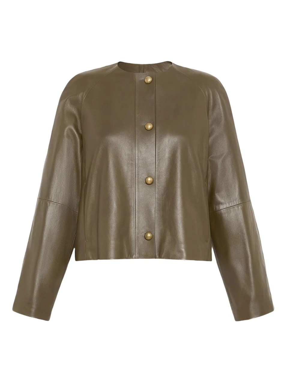 Women's Nappa Leather Crew Neck Jacket