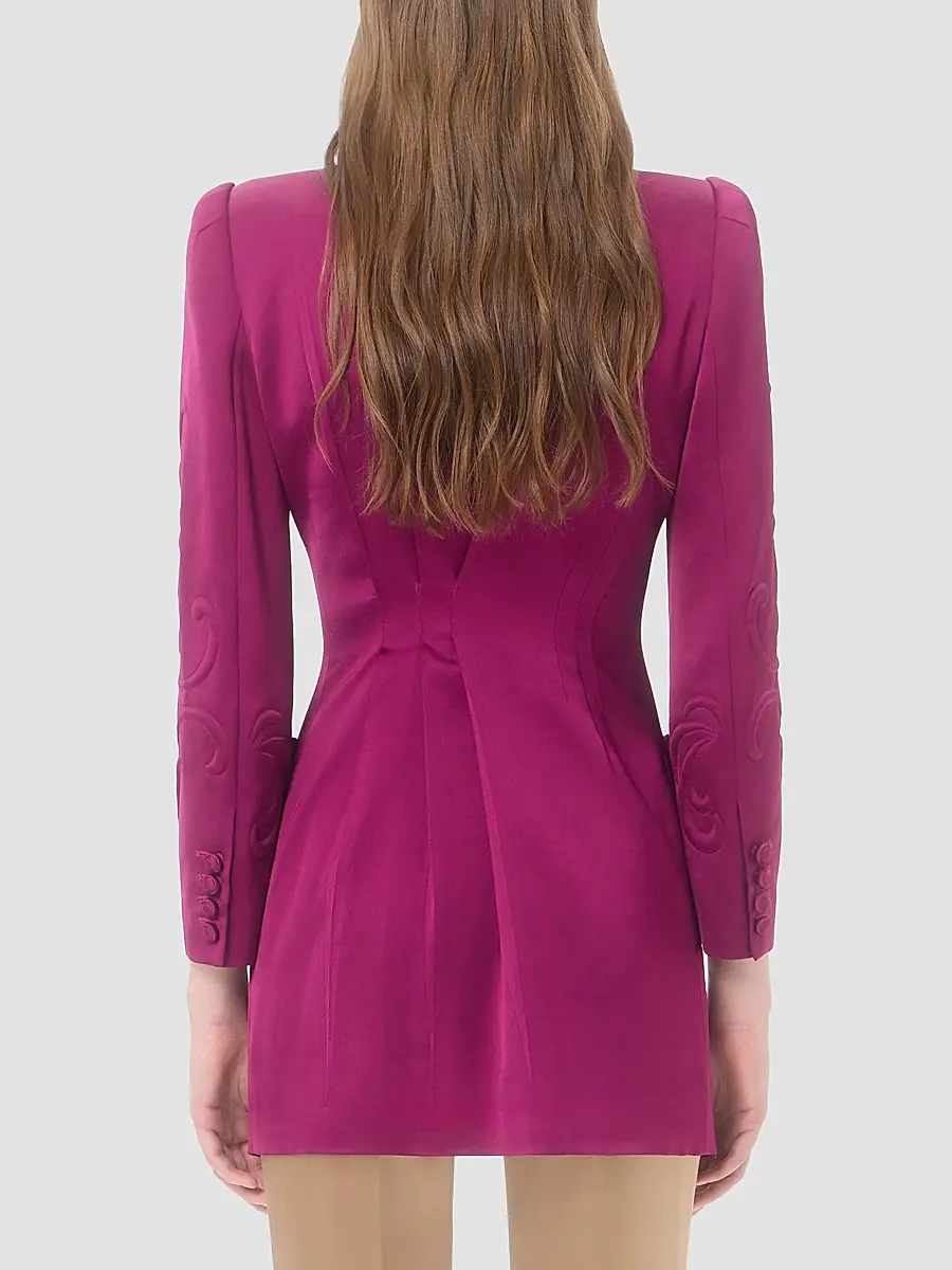 Valentino Women's Embroidered Satin Cady Caban Coat | Thumbnail 5 Valentino Women's Embroidered Satin Cady Caban Coat | Thumbnail 5