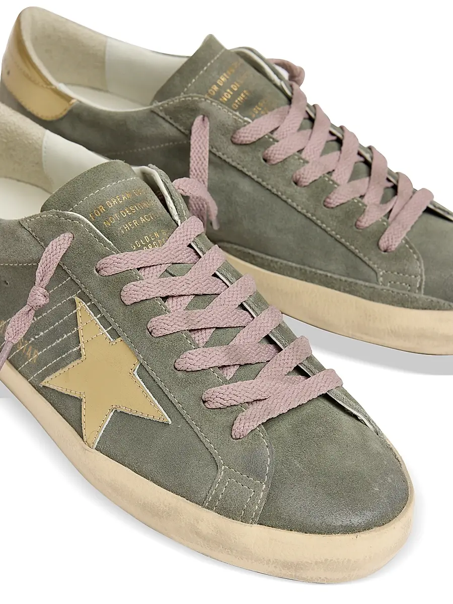 Golden Goose Men's Super-Star Suede & Leather Low-Top Sneakers | Thumbnail 4 Golden Goose Men's Super-Star Suede & Leather Low-Top Sneakers | Thumbnail 4