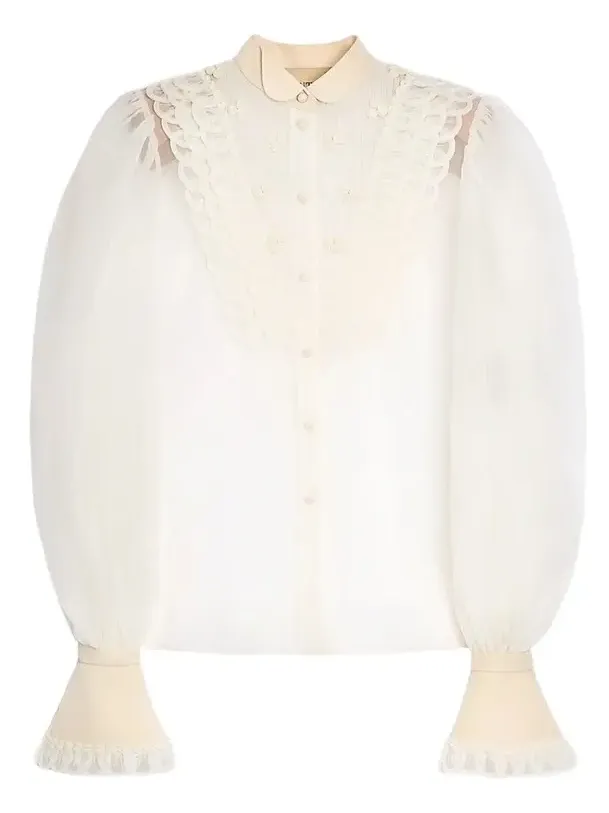 Valentino Women's Embroidered Organza Shirt