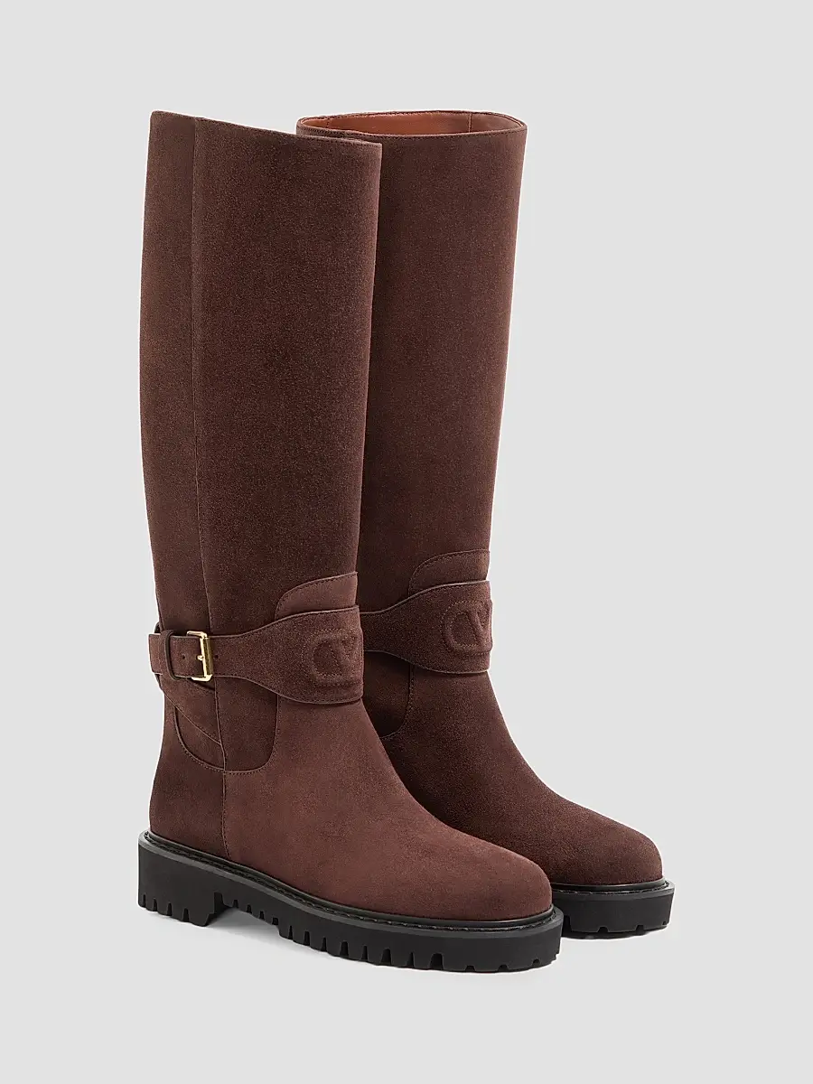 Valentino Women's VLogo Signature Split Leather 40MM Boots | Thumbnail 2 Valentino Women's VLogo Signature Split Leather 40MM Boots | Thumbnail 2