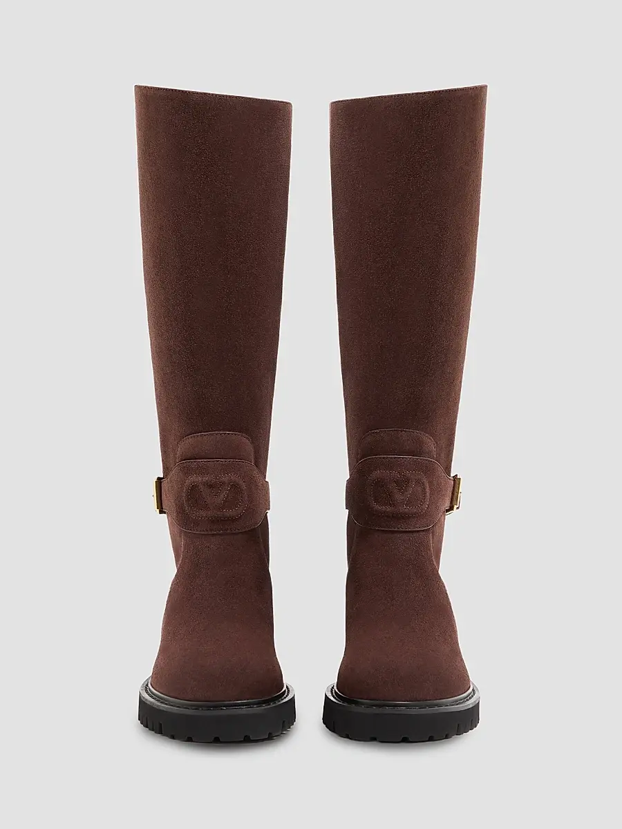 Valentino Women's VLogo Signature Split Leather 40MM Boots | Thumbnail 4 Valentino Women's VLogo Signature Split Leather 40MM Boots | Thumbnail 4