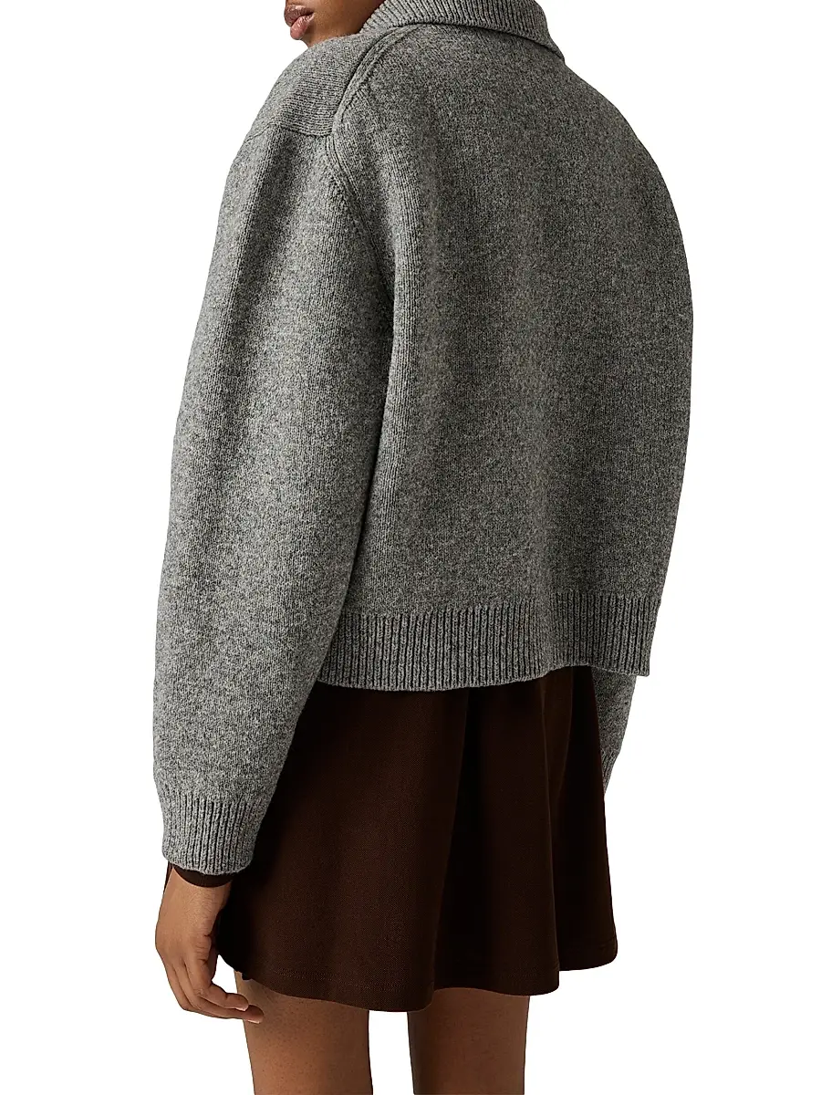 Miu Miu Women's Shetland Wool and Cashmere Zipper Cardigan | Thumbnail 3 Miu Miu Women's Shetland Wool and Cashmere Zipper Cardigan | Thumbnail 3