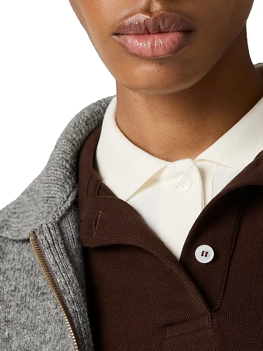 Miu Miu Women's Shetland Wool and Cashmere Zipper Cardigan | Thumbnail 5 Miu Miu Women's Shetland Wool and Cashmere Zipper Cardigan | Thumbnail 5