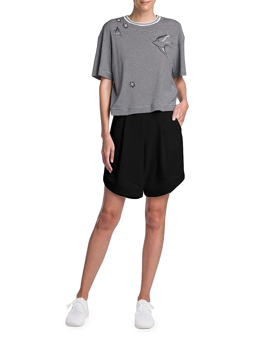 Giorgio Armani Women's Techno Cady Draped Bermuda Shorts | Thumbnail 2