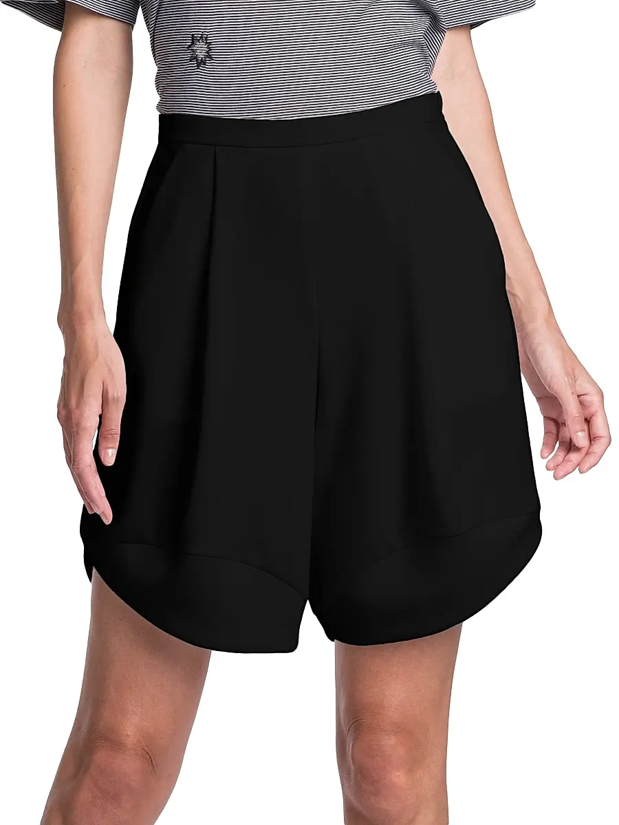 Giorgio Armani Women's Techno Cady Draped Bermuda Shorts | Thumbnail 3