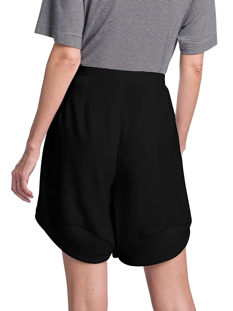 Giorgio Armani Women's Techno Cady Draped Bermuda Shorts | Thumbnail 5