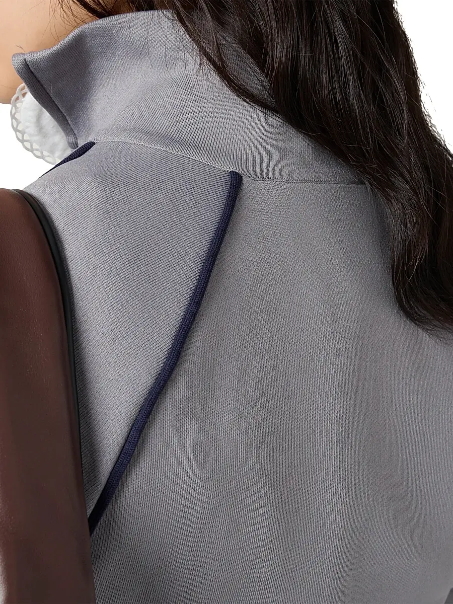 Miu Miu Women's Technical Yarn Zipper Cardigan | Thumbnail 6 Miu Miu Women's Technical Yarn Zipper Cardigan | Thumbnail 6