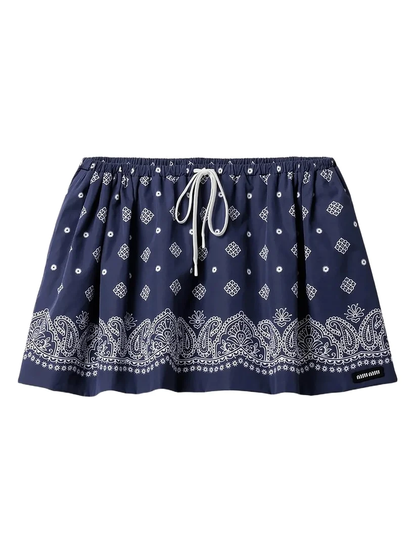 Miu Miu Women's Bandana Print Poplin Miniskirt
