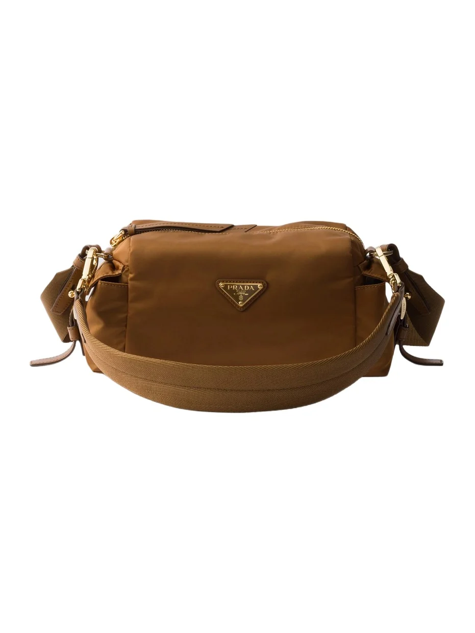 Women's Explore Small Re-Nylon and Leather Shoulder Bag Women's Explore Small Re-Nylon and Leather Shoulder Bag